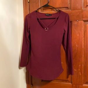 burgandy top
